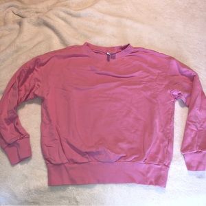 Oversized Pink Crew Neck Sweatshirt | XS